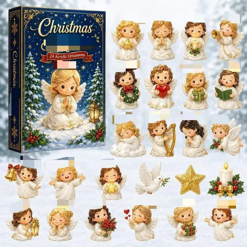 2026 Advent Calendar Snowman Set | 24 Pack Acrylic Ornaments | Seasonal Decor