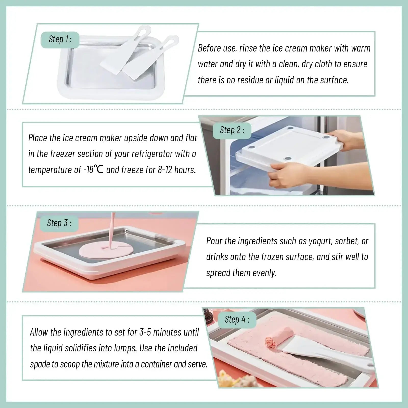 Multifunctional Rolled Ice Cream Maker Cold Sweet Fried Ice Pan DIY Household Frozen Yogurt Maker for Homemade Stir Fry Ice Tray from PriceLows™