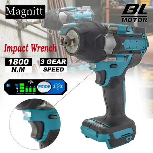 1800N.m High Torque Brushless Electric Impact Wrench 1/2'' Cordless Power Tool for Auto Repair Screwdriver Nut Remover For Makita 18V Battery Pin from PriceLows™