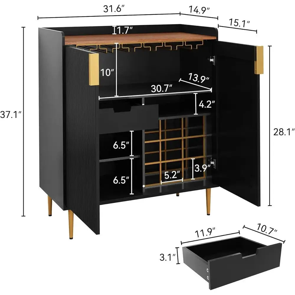 Elegant Sideboard Buffet Cabinet with Textured Finish, Coffee Bar Cabinet with Wine Storage for Kitchen, Dining, and Living Room from PriceLows™