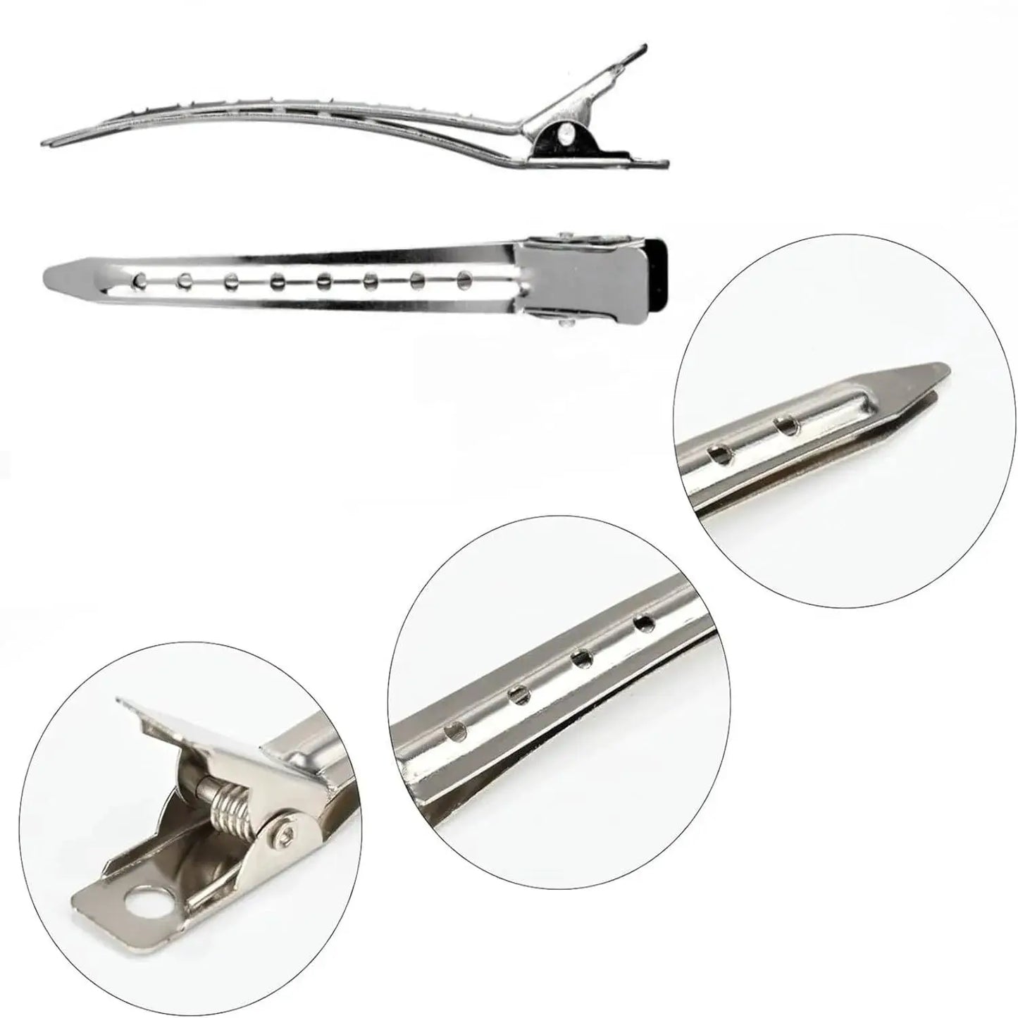 Metal Hair Clips | Duckbill Crocodile Style | 10 Pack Combo