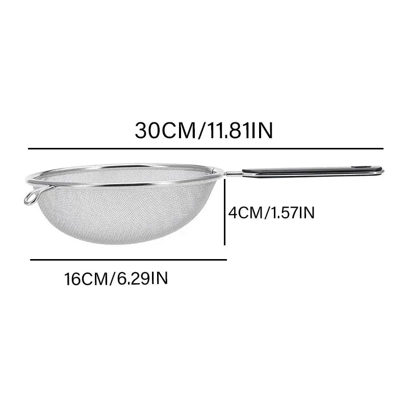 Premium Fine Mesh Strainer for Your Festive Kitchen - Versatile 6.3 Inch Stainless Steel Sieve for Fruits,Broths,and Baking Prep from PriceLows™