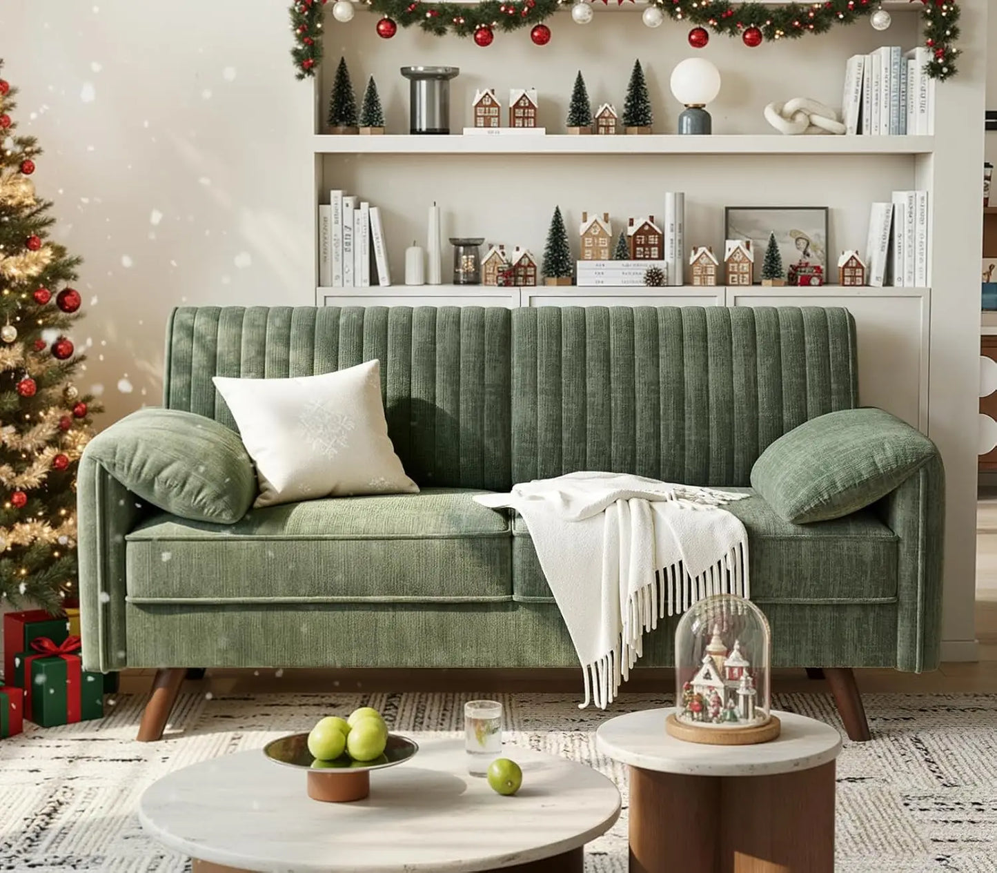 Chenille Loveseat Sofa | 64.5 Inch Length | Deep Seat Arms | Customized