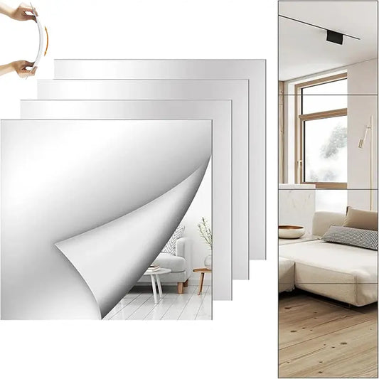 10/20/30Pcs Self Adhesive Mirror Sheets Flexible Non Glass Mirror Removable Mirror | 30-Piece | Glass | Poster, Print, & Visual Artwork