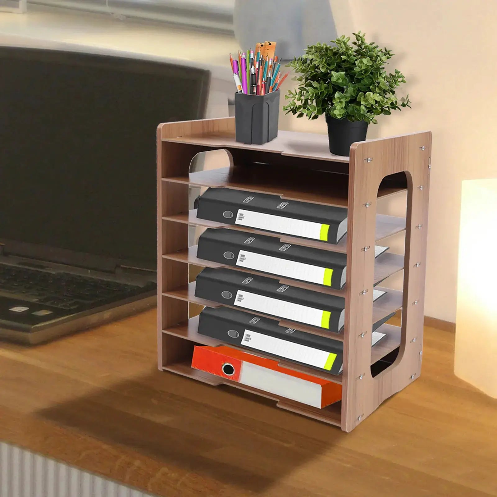 7 Tiers Desk File Organizer Holder Office A4 Paper Letter Tray Document Storage from PriceLows™