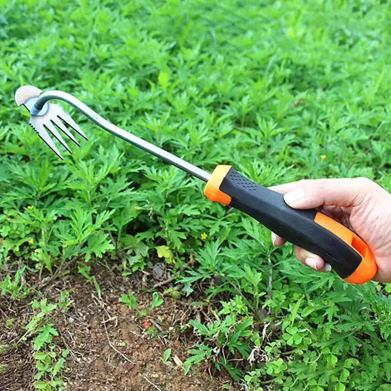 2 In 1 Garden Rake Manual WSeed Grass Rooting Tool Puller Shovel 4 Teeth Weeding Removal Hand Gardening Loose Soil Tool Weeder from PriceLows™
