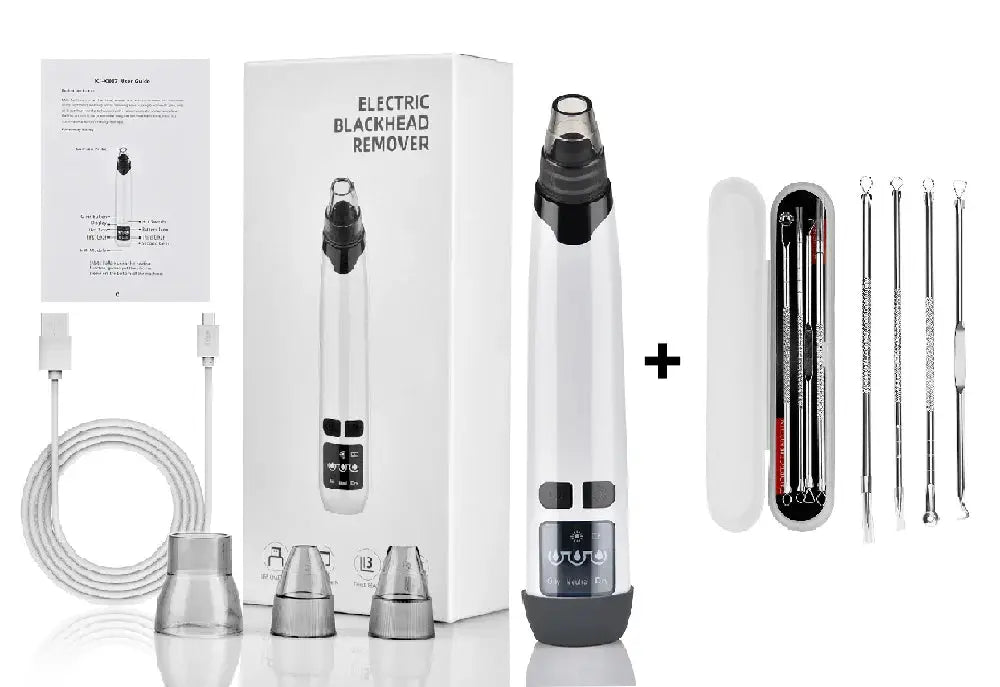 Facial Blackhead Remover Electric Hot Compress Vacuum Pore Cleaner Face Deep Nose Cleaner T Zone Pore Acne Pimple Removal Tool from PriceLows™