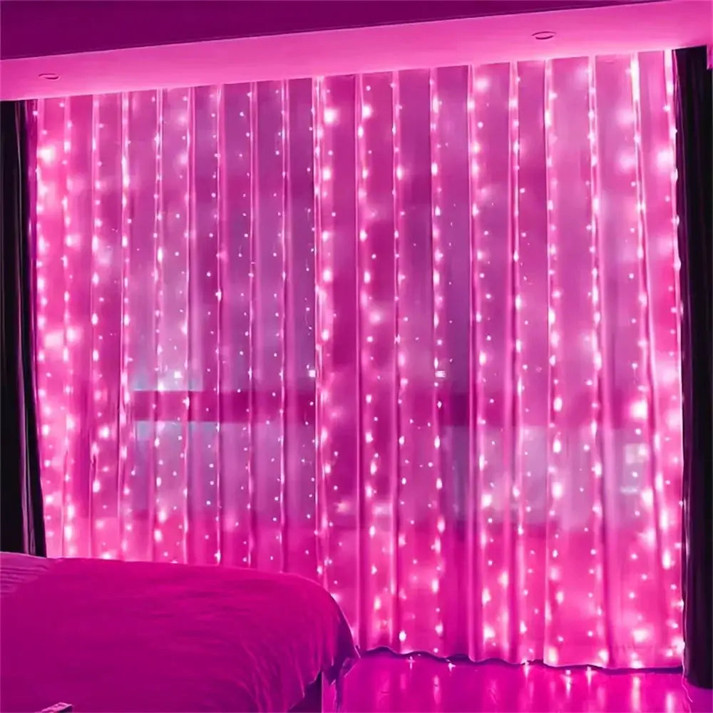 3/6M USB LED Curtain 8Modes Remote Control Lights Holiday Wedding Garland for Bedroom Living Room Decor Christmas Decorations from PriceLows™