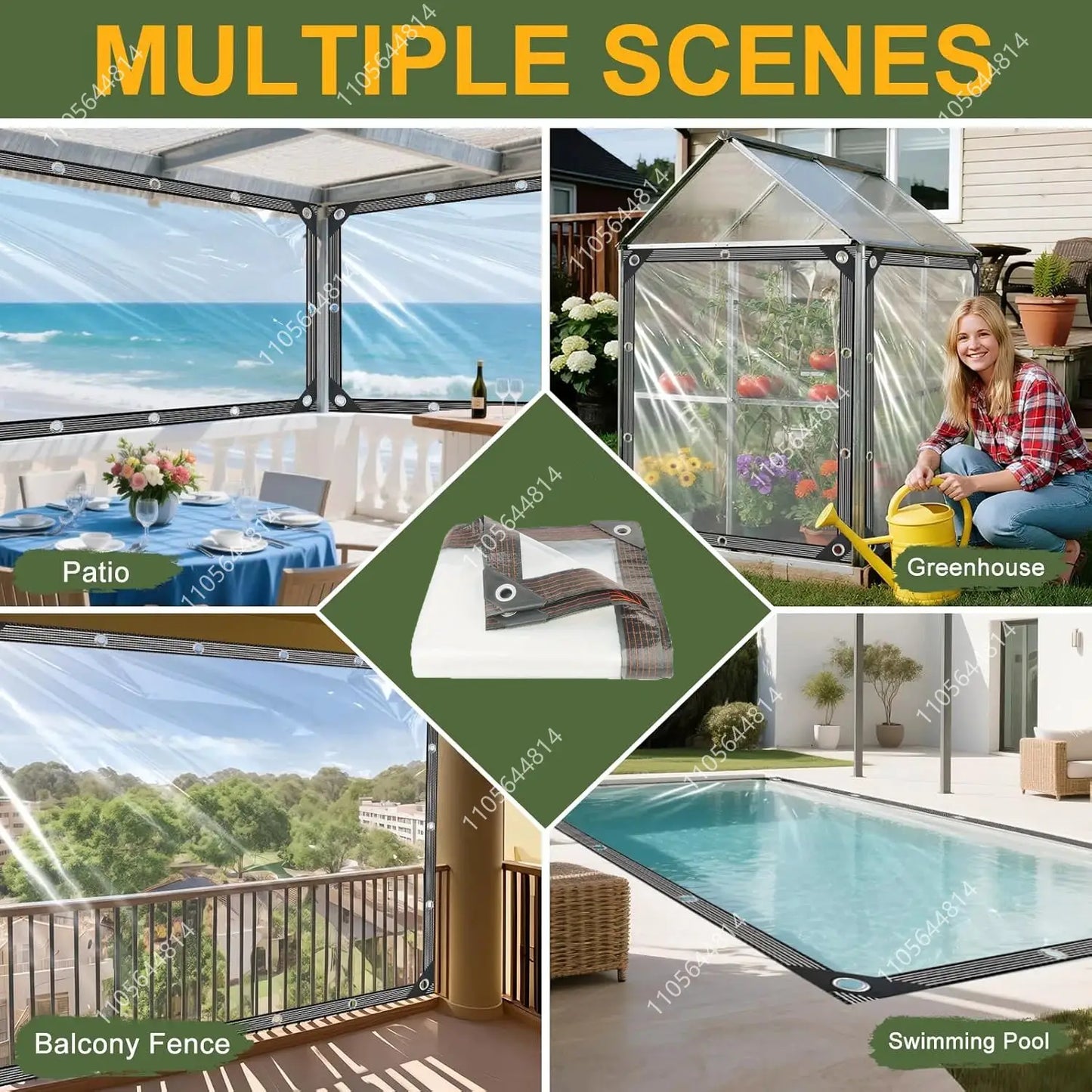 Outdoor Clear PE Windbreak Tarp | Waterproof Snow Resistant Side Screen
