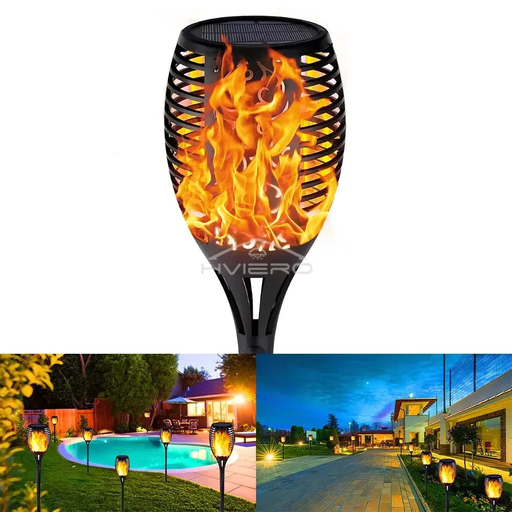 1/2/4/6/8/10PCS 12LED Solar Flame Torch Light Flickering Light Waterproof Torches Decoration Outdoor Lawn Yard Patio Floor Lamp from PriceLows™