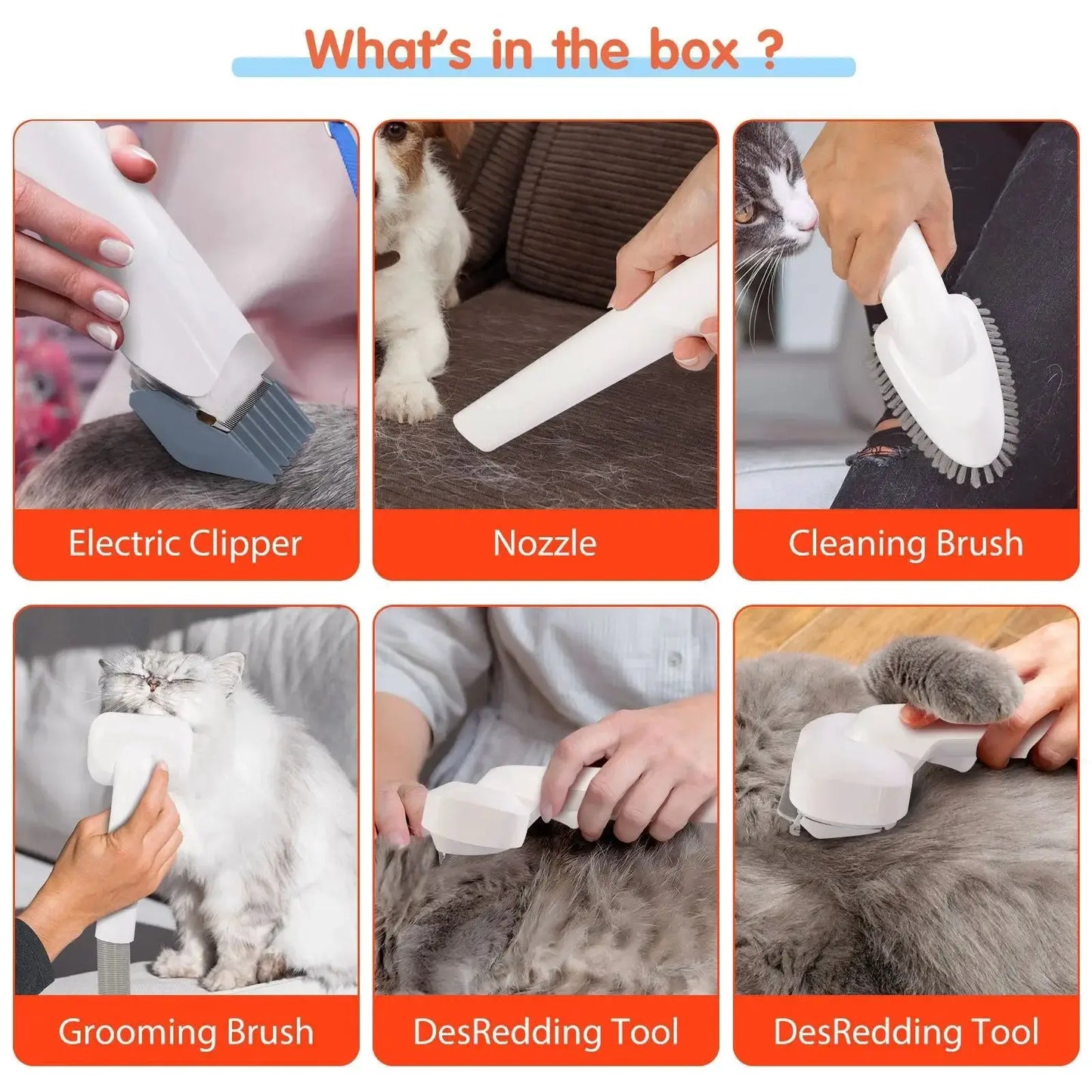 Dog Hair Vacuum | 6 In 1 Design | Powerful Suction | 1-2 L Dust Box