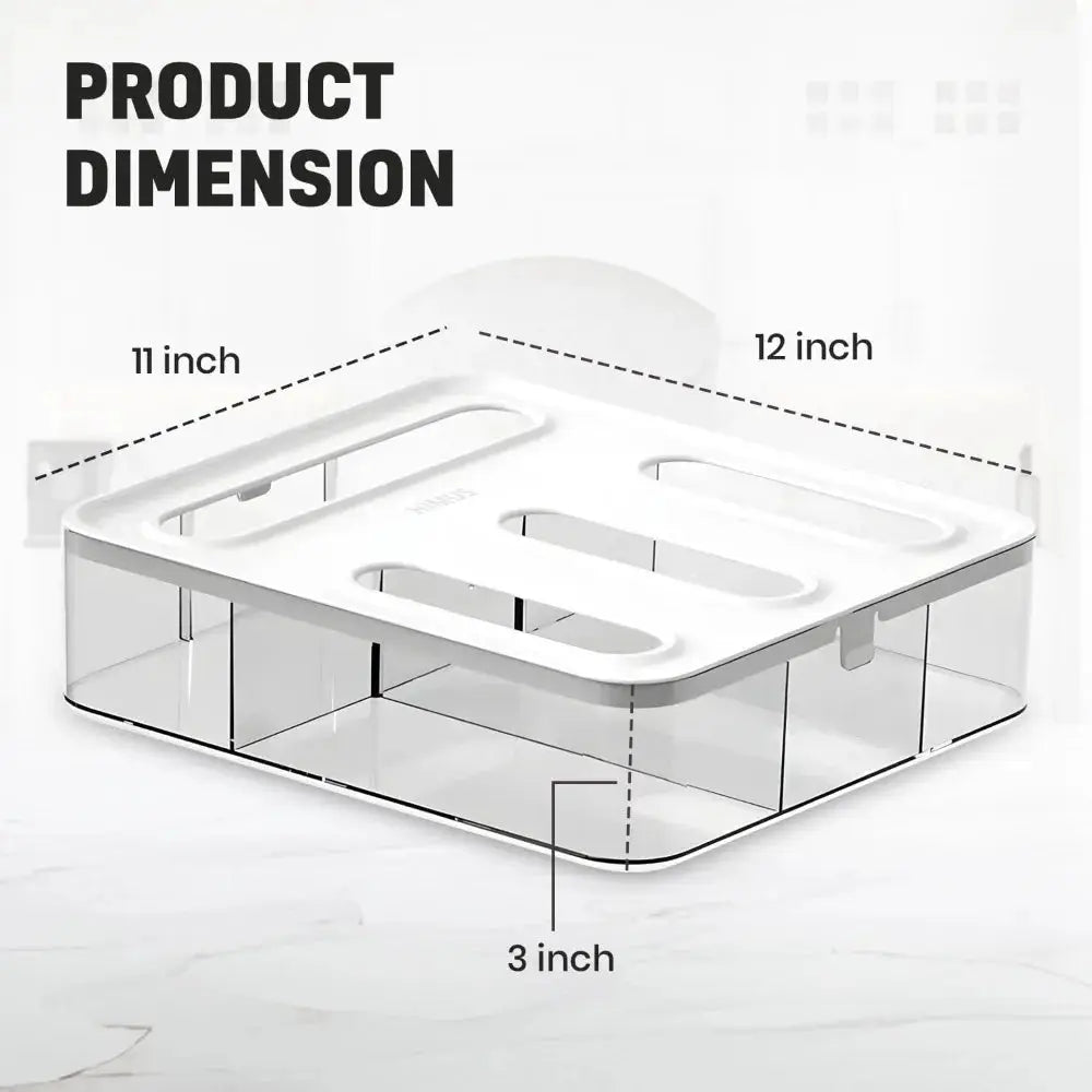 Food Storage Bag Organizer | Drawer Mount | 4 In 1 | Fits All Bag Sizes