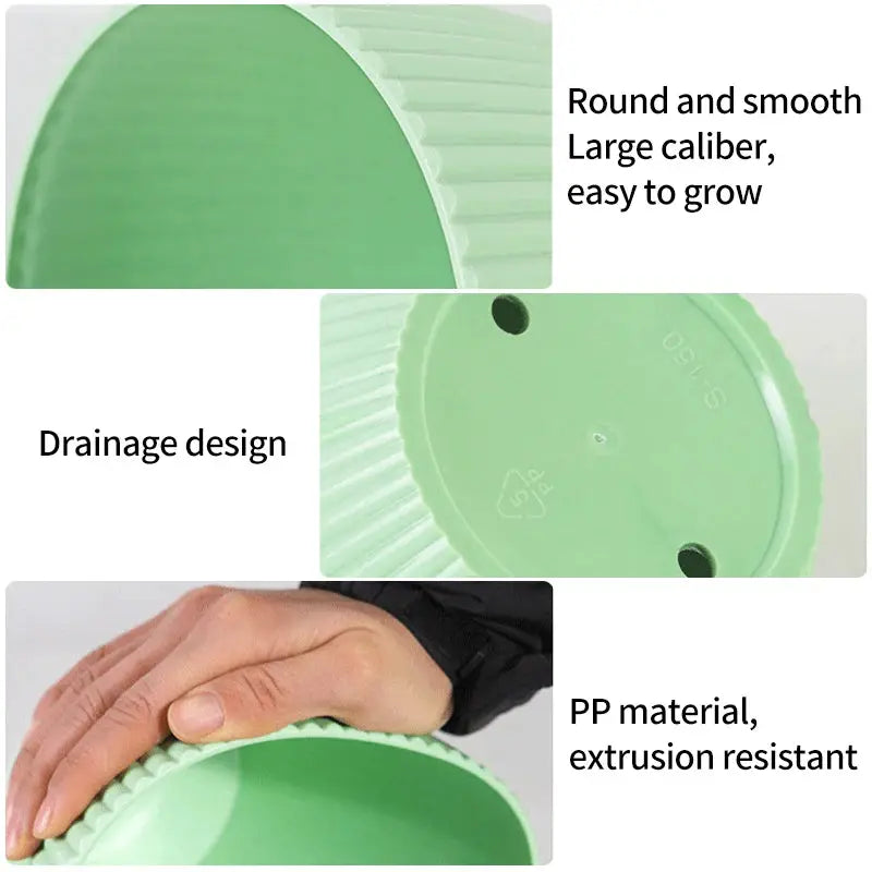 Plastic Planters Round Plant Pots with Tray Succulent Flowerpots Plants Garden Flower Nursery Pot Bedroom Office Flower Pot from PriceLows™
