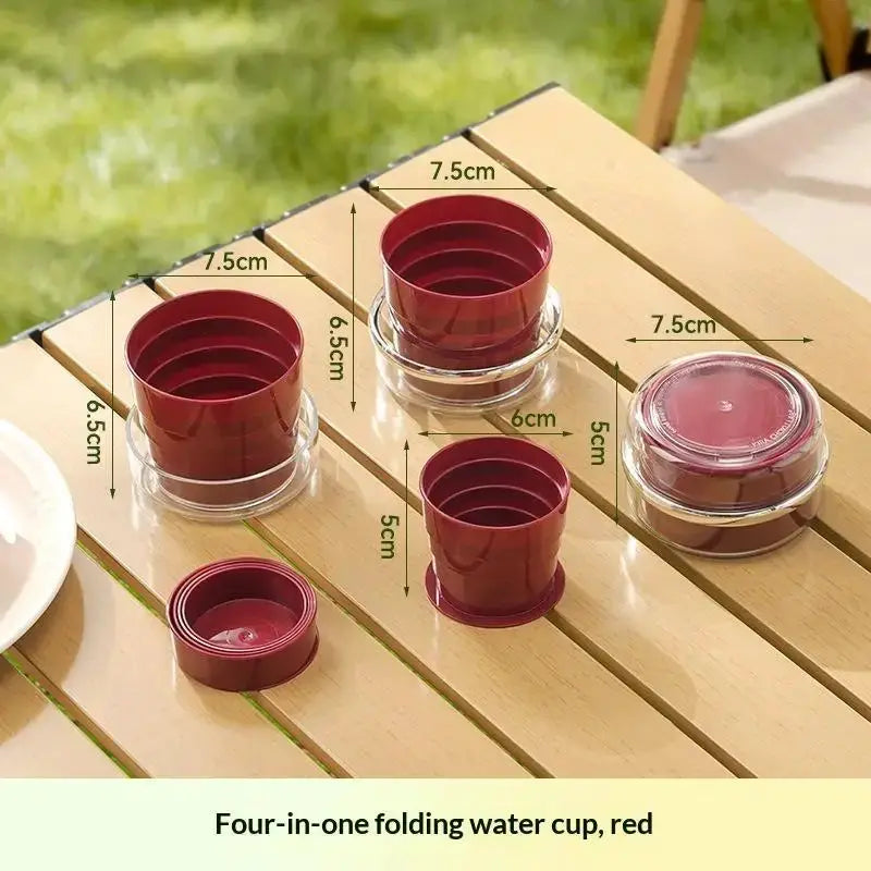 4Pcs Food Grade Silicone Collapsible Cup Portable Outdoor Camping Hiking Picnic Travel Drink Cup from PriceLows™