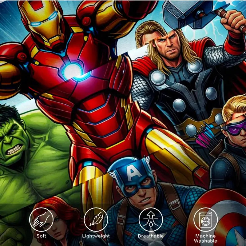 3Pcs Marvel Avengers Fitted Sheet Set With 2 Pillowcases Soft Deep Pocket Bed Sheet Superhero Bedding ForTeen Bedroom Decor from PriceLows™