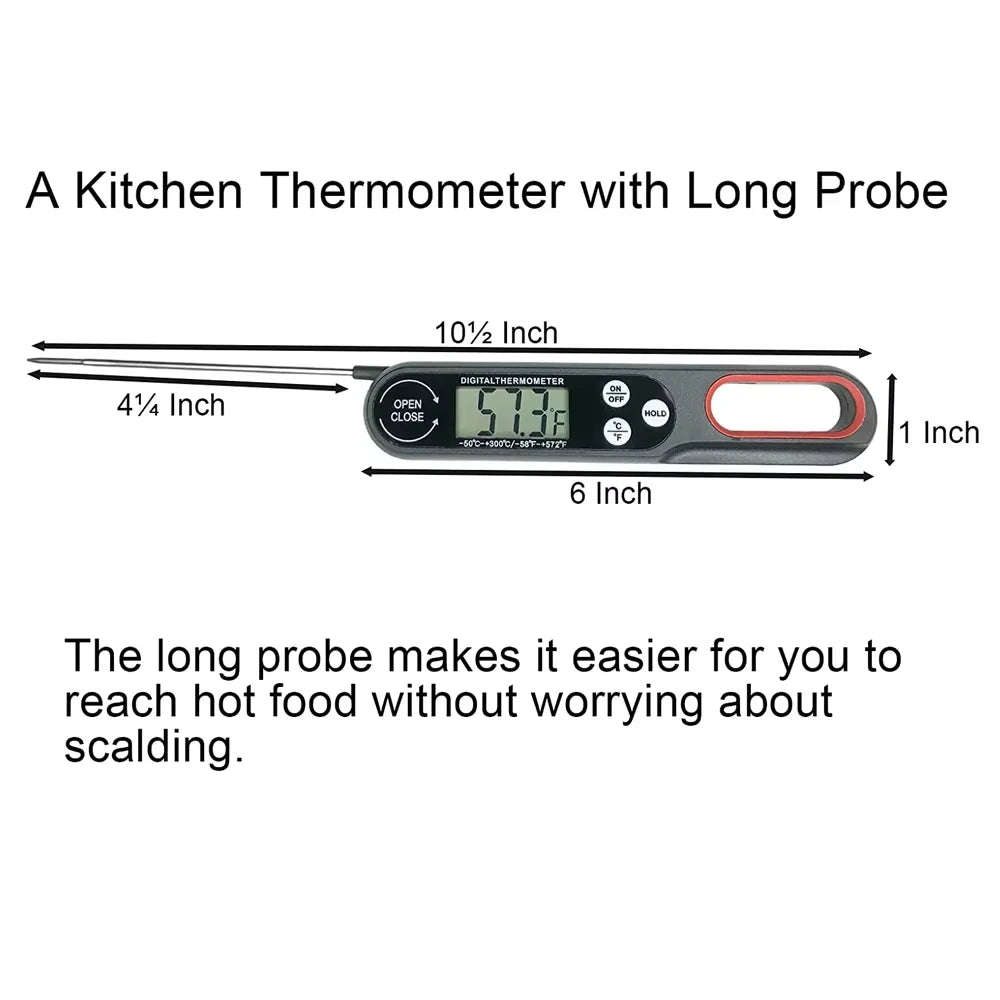 Digital Meat Thermometer | Long Probe | High Accuracy | Oven And BBQ