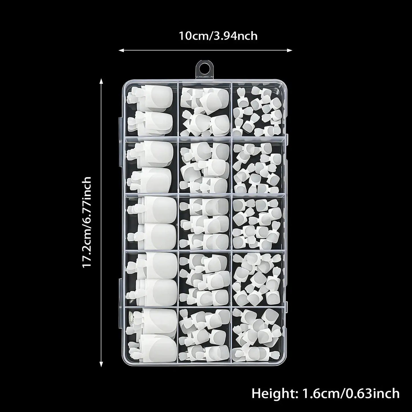 Press On Toenails | Short Square Shape | French White Tips | 150 Pcs Set