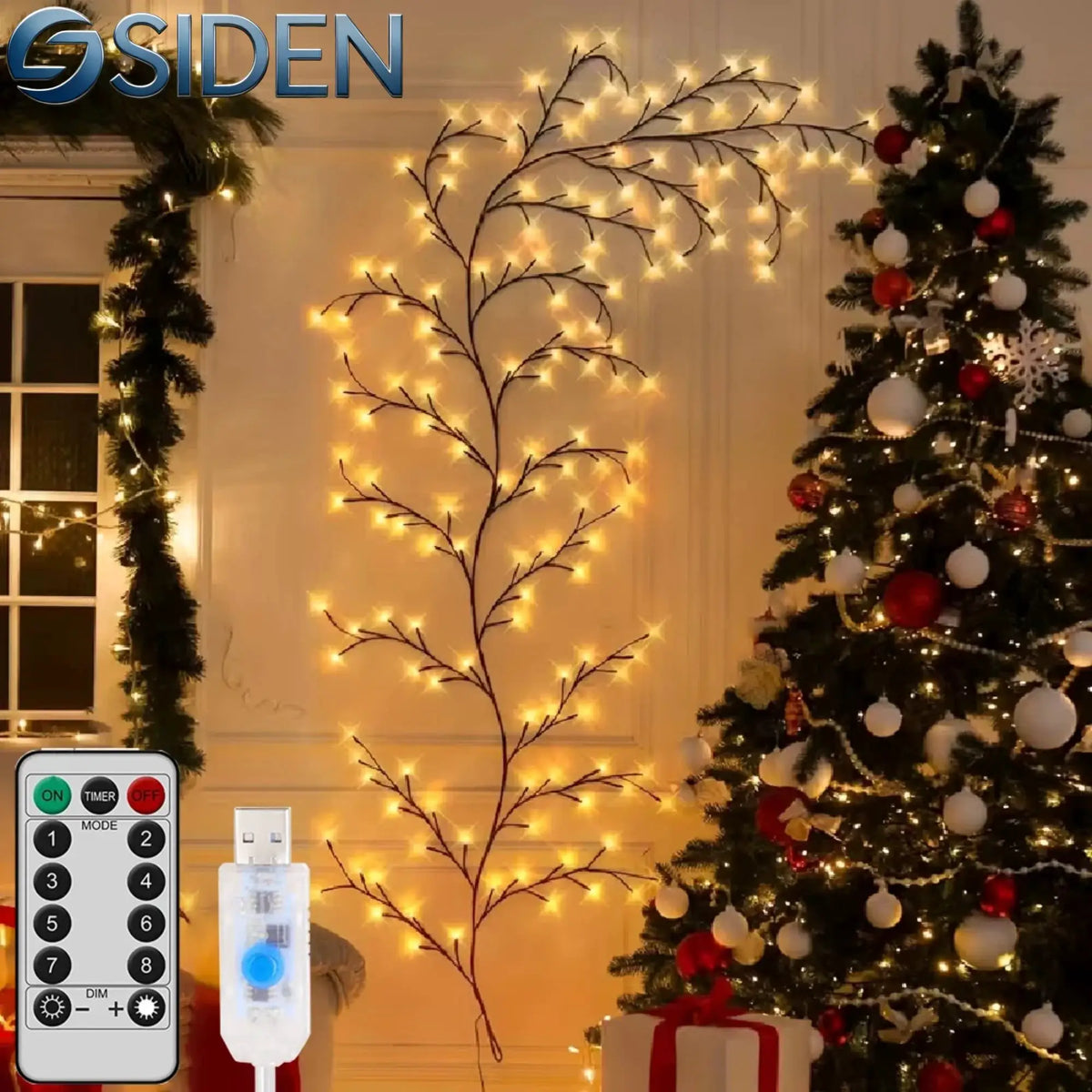 LED Tree Branch Lamp | 96 LEDs | 8 Lighting Modes | Dimmable