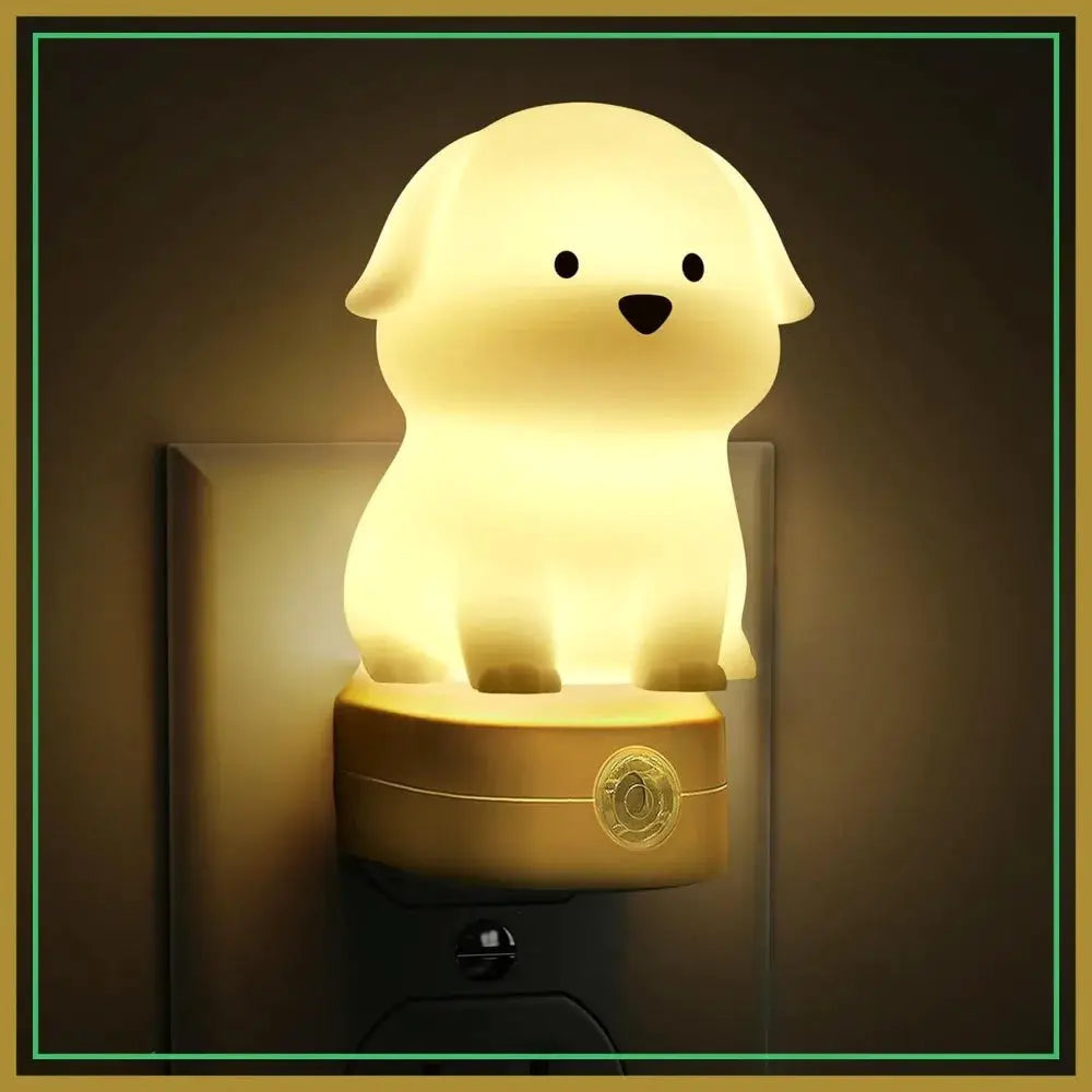 3D Cute Puppy Night Light with Dusk to Dawn Sensor, RGB+Warm White 3000K Plug-in Nightlight for Room Decor, Gift from PriceLows™