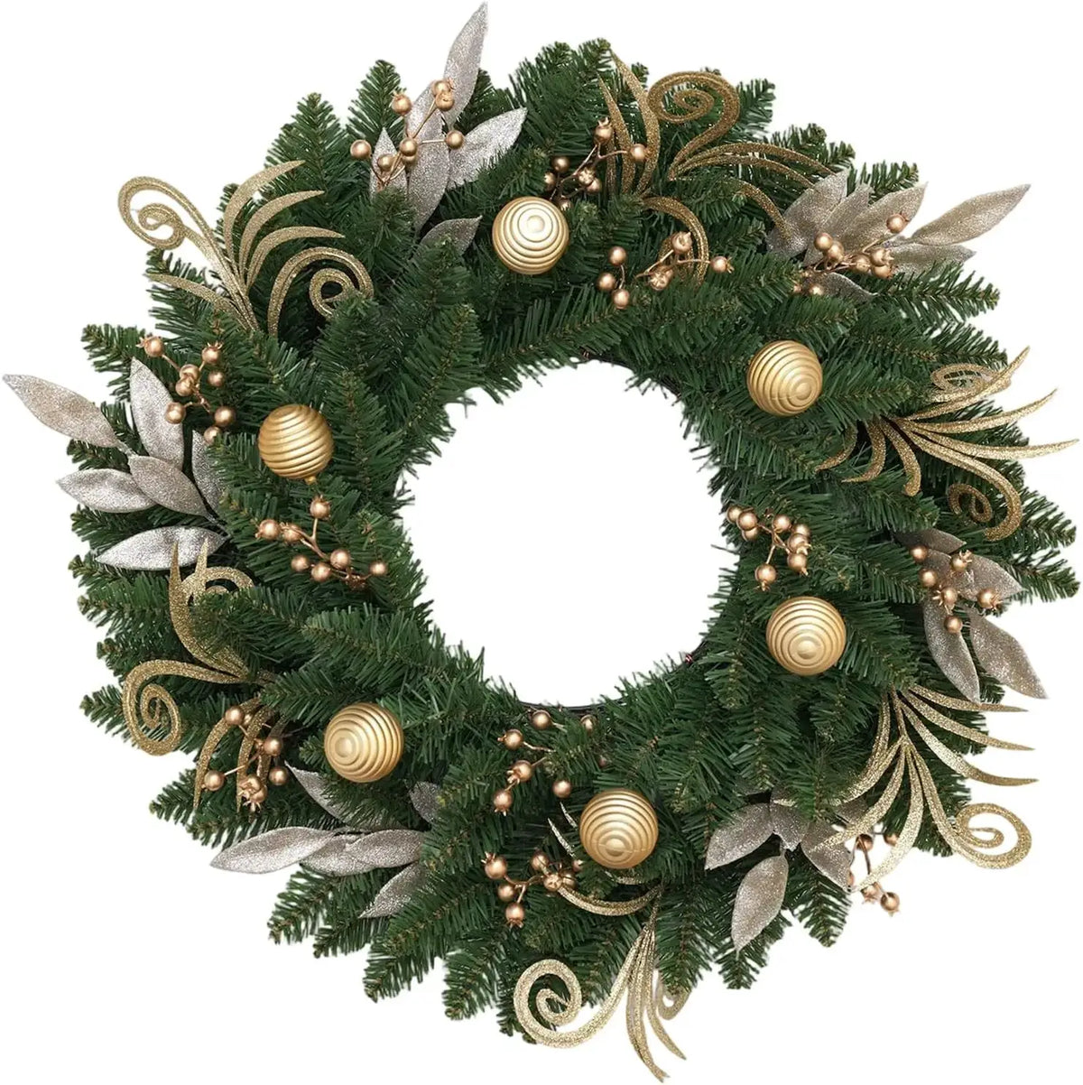 Christmas Wreath | Pine Branch | Berry Bow | 24 Inch