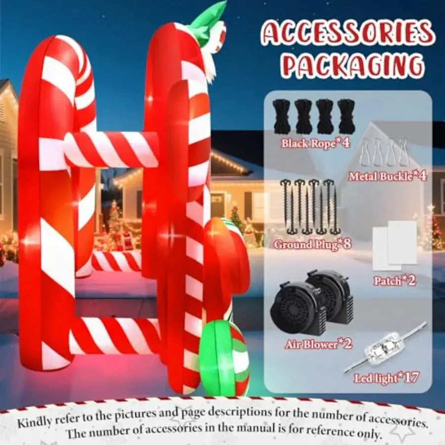 Christmas Inflatable Archway | 13 Ft | Polyester | Outdoor Decor