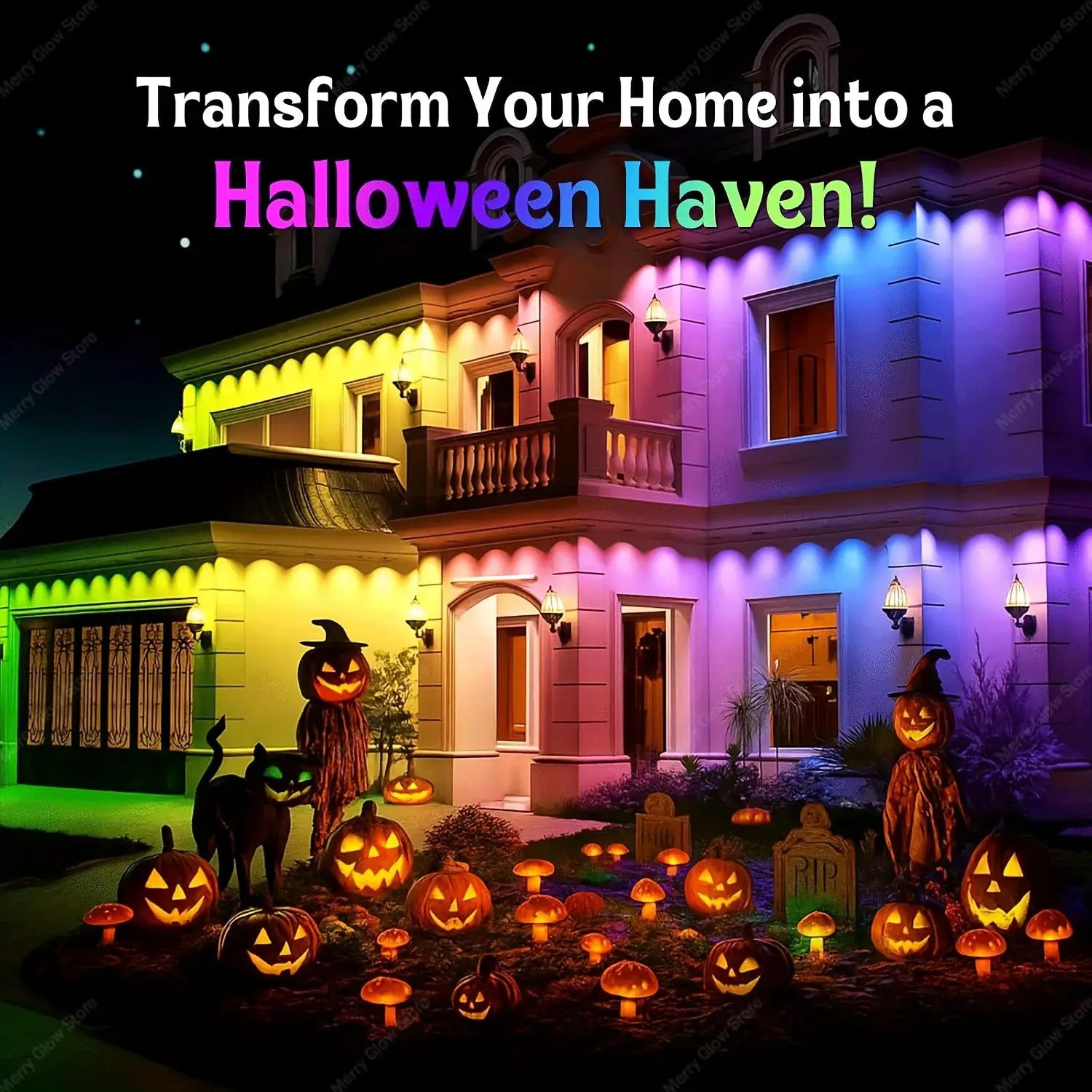 60M Smart RGB Eave Lights App & Remote IP67 Permanent Outdoor LED String Lights Home New Year Christmas Birthday DIY Lighting from PriceLows™