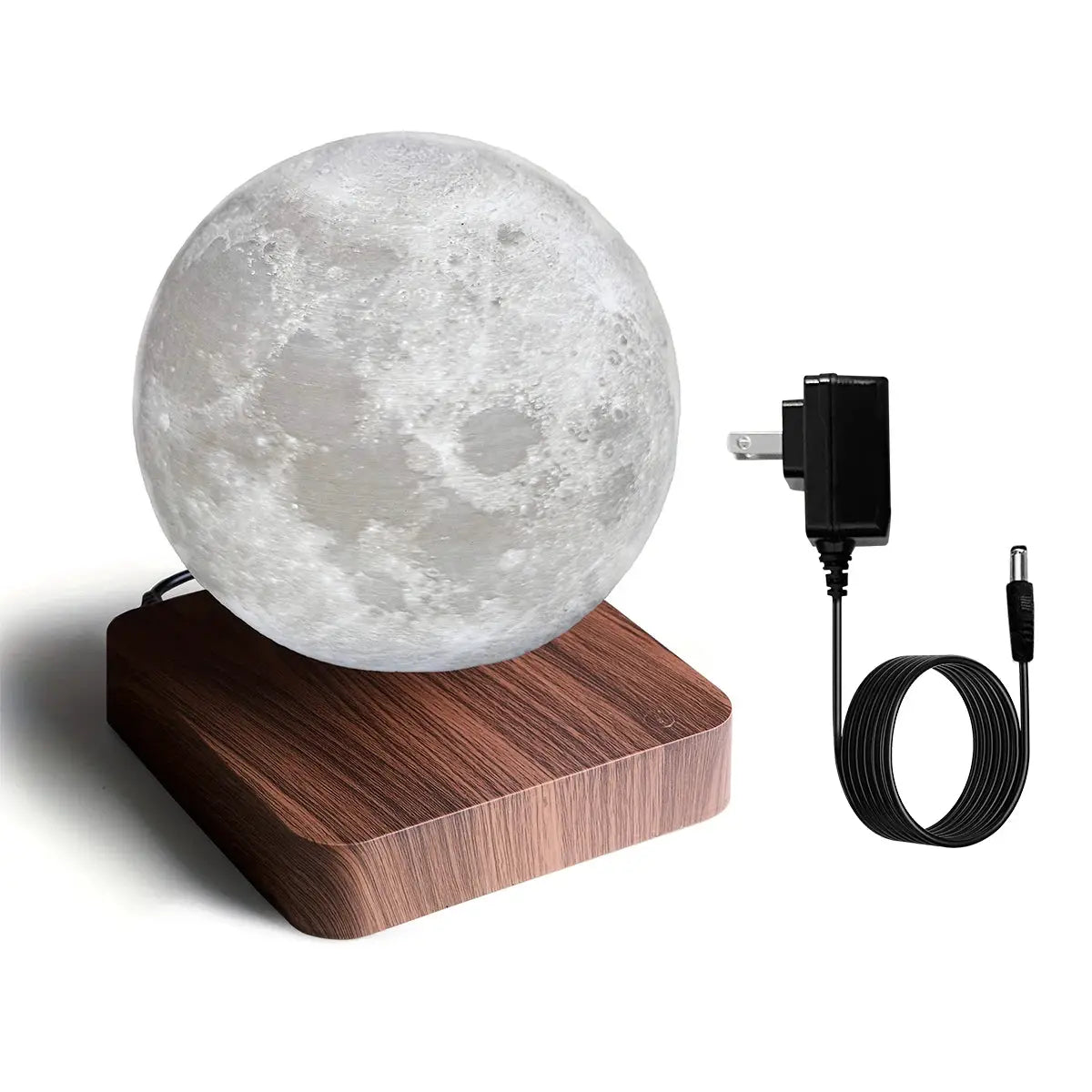 Magnetic Floating Rotating Moon Lamp with Wooden Base, 3 Color Temperature LED Night Lights of Print 3D for Unique Gifts, Room from PriceLows™