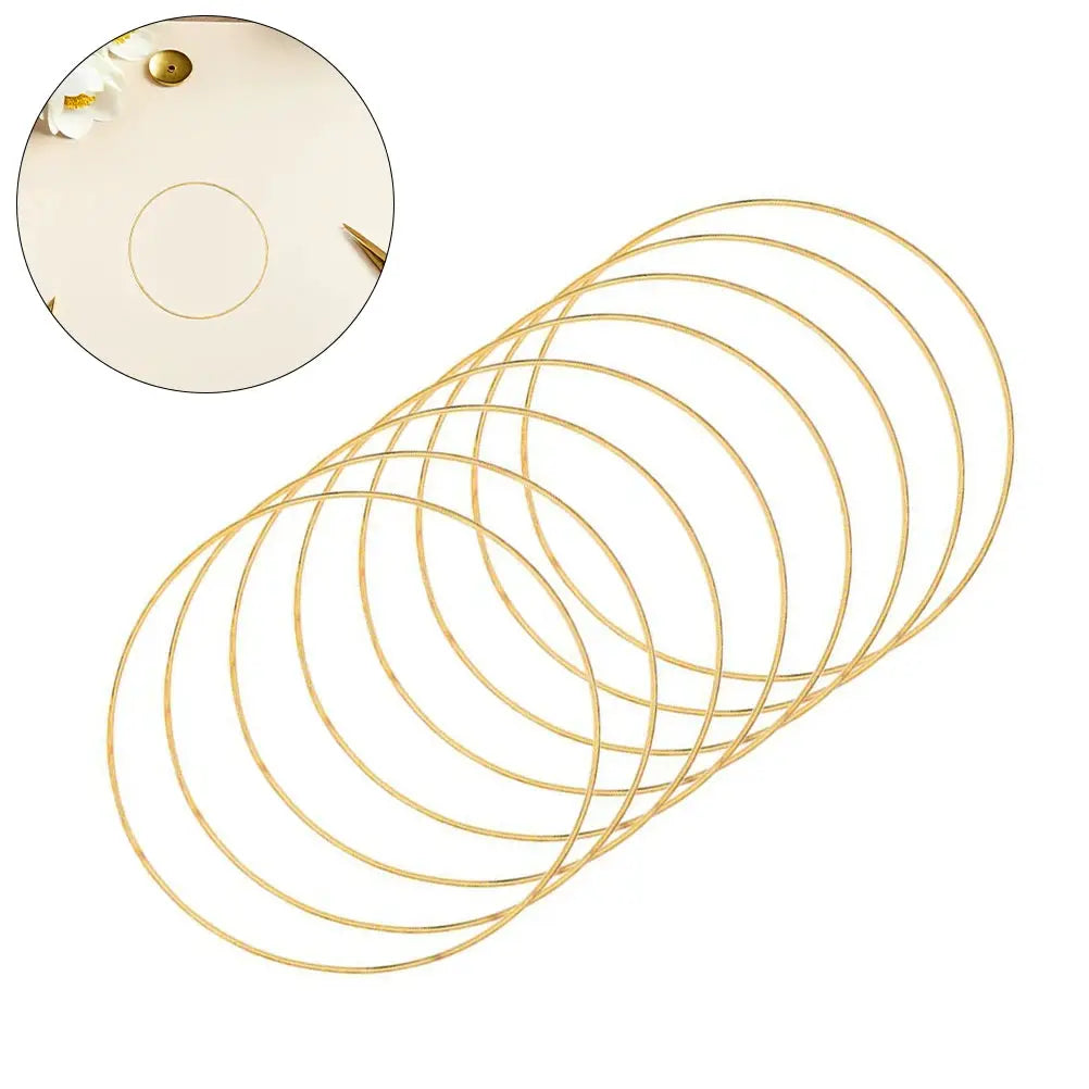 10Pcs 10/15cm Metal Ring Dreamcatcher Hoop Rings DIY Wedding Wind Chime Hanging Decorations Circles Round Handmade Dreamcatcher from PriceLows™