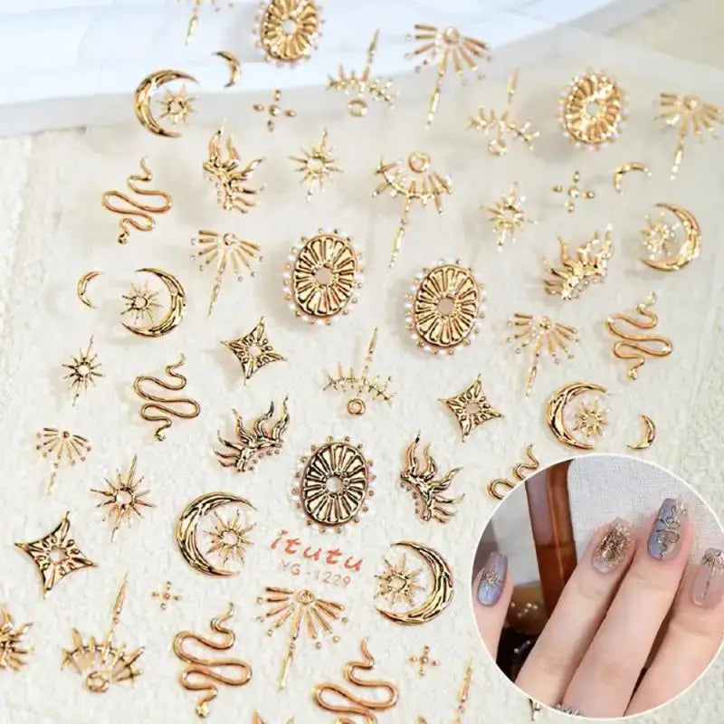 1pc Flower Nail Stickers Summer Floral Leaf Plant 5D Embossed Nail Slider Decals Self-Adhesive Nail Art Supplies Manicure Decor from PriceLows™