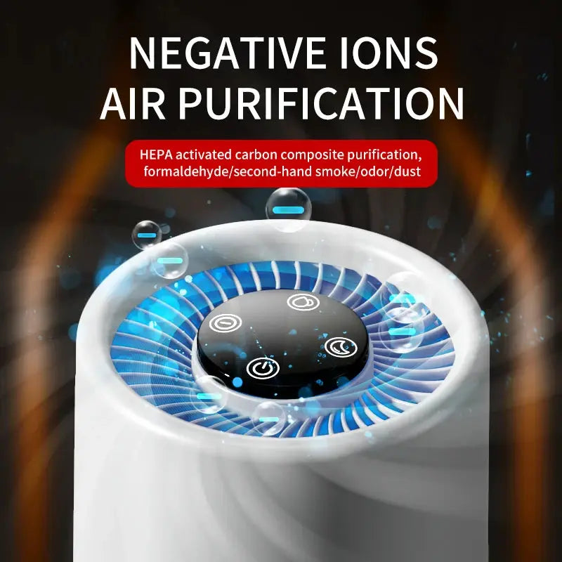 Mini Desktop Air Purifier | HEPA Carbon Filter | Aromatherapy Function | Blue Light
