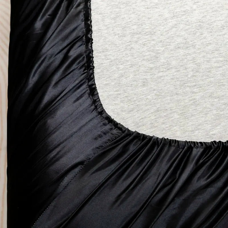 Black Satin Sheet Set | Soft Polyester | Deep Pocket Design | Twin To King