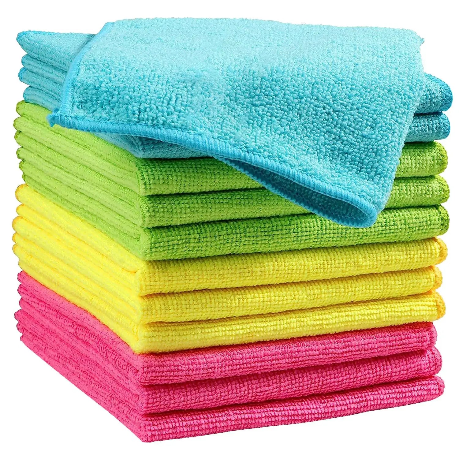 12pcs Microfiber Cleaning Cloth 30X30 cm ,12 Pack Cleaning Rag, Cleaning Towels with 4 Color Assorted,11.8"X11.8" from PriceLows™