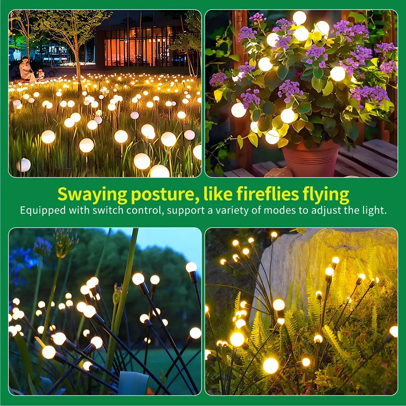 8-Head Solar Firefly Lights LED Solar Outdoor Decorative Garden Lights Waterproof High Flexibility Yard Patio Pathway Holiday from PriceLows™