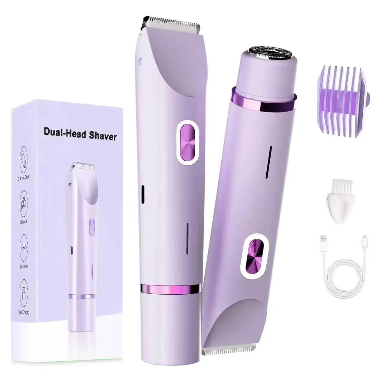 Dual Head Rechargeable Hair Clipper | Wet Dry Waterproof | Floating R Shaped Blades