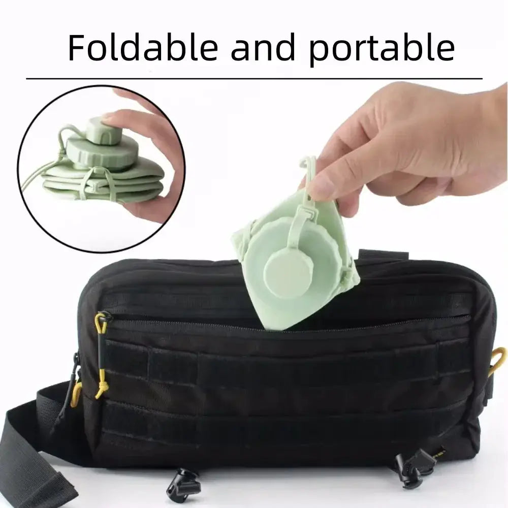 600ML Collapsible Silicone Water Bottle Space Saving Folding Travel Cup Reusable Leakproof Gym Sports Outdoor Camping Drinkware from PriceLows™