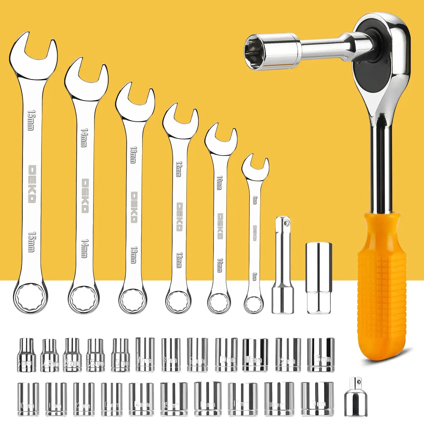 DEKO 228Pieces Socket Wrench Auto Repair Tool Combination Package Mixed Tool Set Hand Tool Kit with Plastic Toolbox Storage Case from PriceLows™