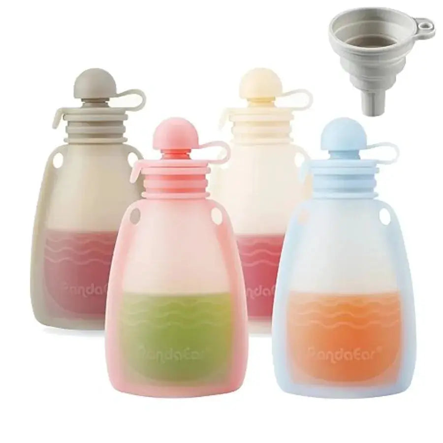 Reusable Silicone Baby Food Pouches | BPA-Free | 5 Oz Capacity | 4 Pack