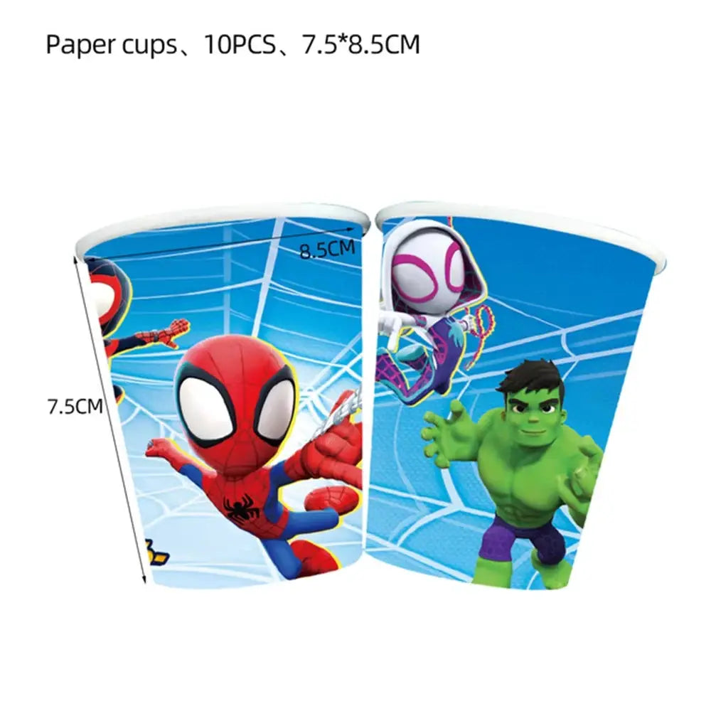 Spider Birthday Party Supplies | Disposable Tableware Set | 3D Balloon | Kids