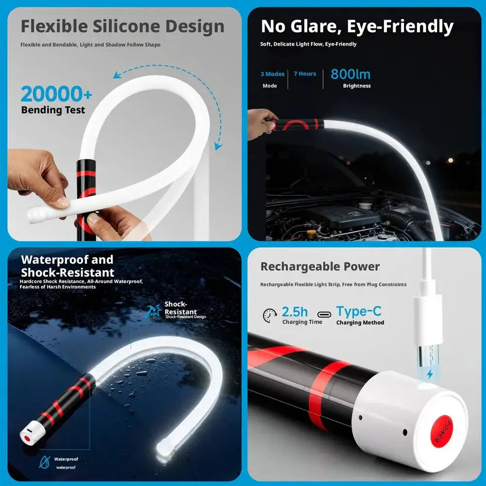 Flexible LED Work Light | 360 Degree Bendable | High Brightness LED | Car Repair