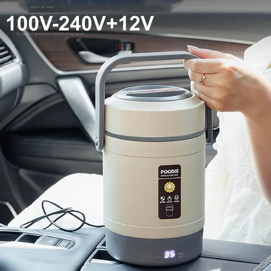 100-240V Electric Lunch Box 12V Car Rice Cooker Portable 304 Stainless Steel Double Layer Linner Thermal Insulation Lunch Box from PriceLows™