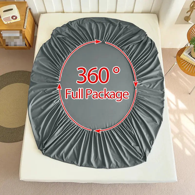 High Quality Fabric Fitted Sheet With Elastic Band Solid Color Mattress Sheet for King Queen Bed 150x200 180x200 200x220cm 1PC from PriceLows™
