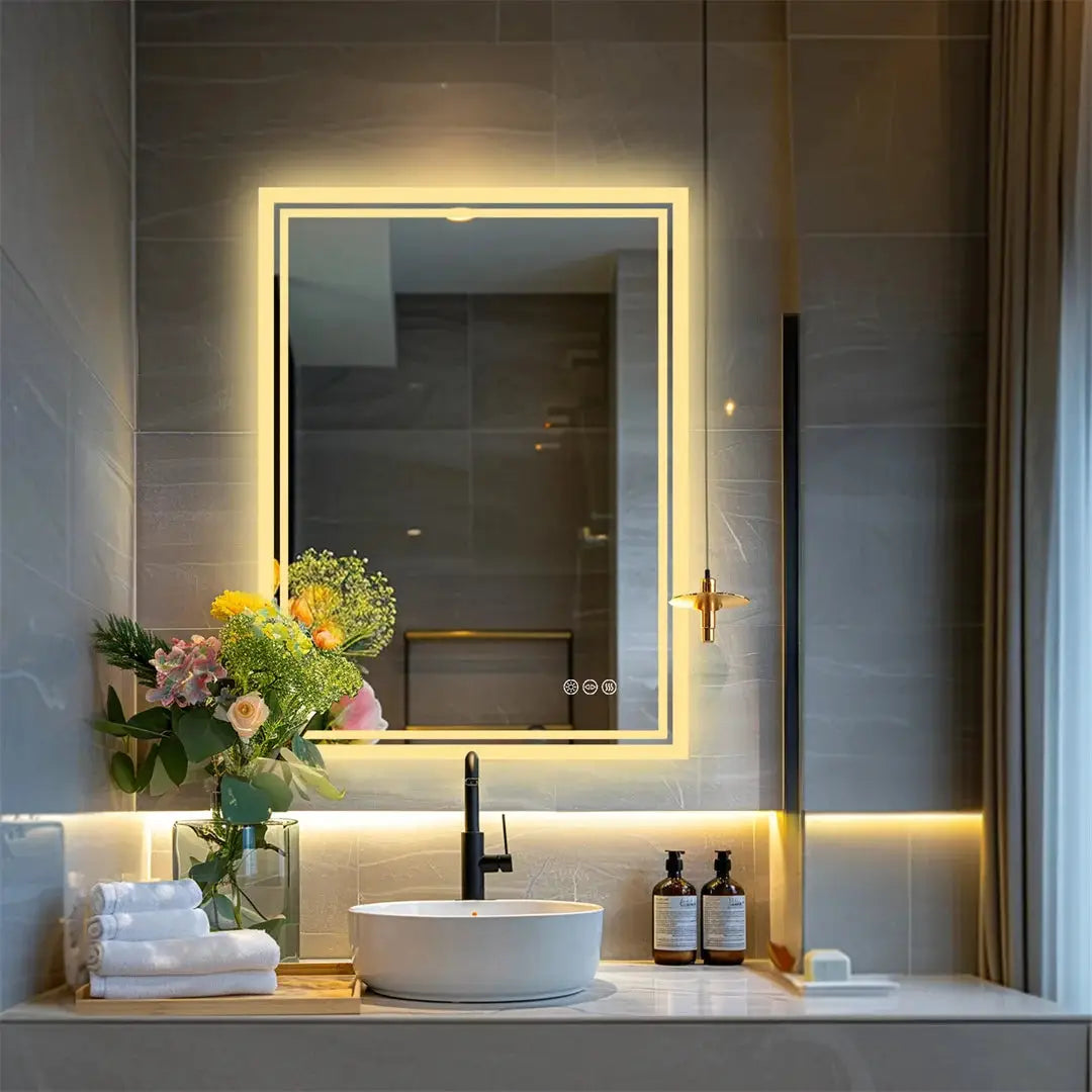 LUVODI Illuminate LED Backlight Bathroom Mirror Frameless Dimmable Defog Bath/Shower/Shaving Mirror from PriceLows™