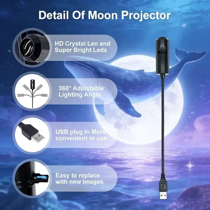 Ocean Projector Night Light | USB Powered | Replaceable Films
