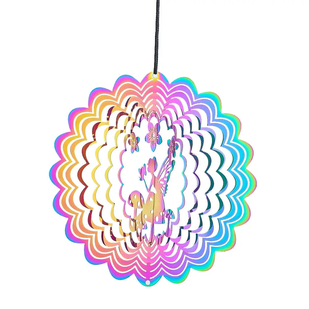 Gradient Color Fairy Wind Spinner 3D Rotating Visual Effect Wind Chimes Catcher Pendant Aesthetic Home Garden Hanging Decoration from PriceLows™