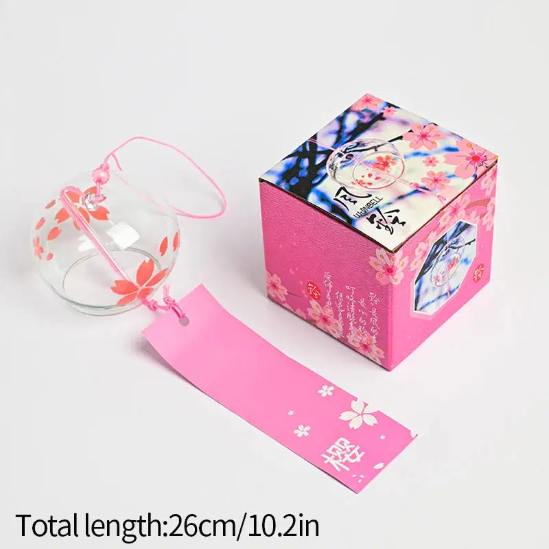 Japanese Sakura Glass Wind Chime Cherry Blossom Wind Bell Korean Kawaii Room Decor Hanging Decor Wind Chimes Outdoor 후우링 from PriceLows™