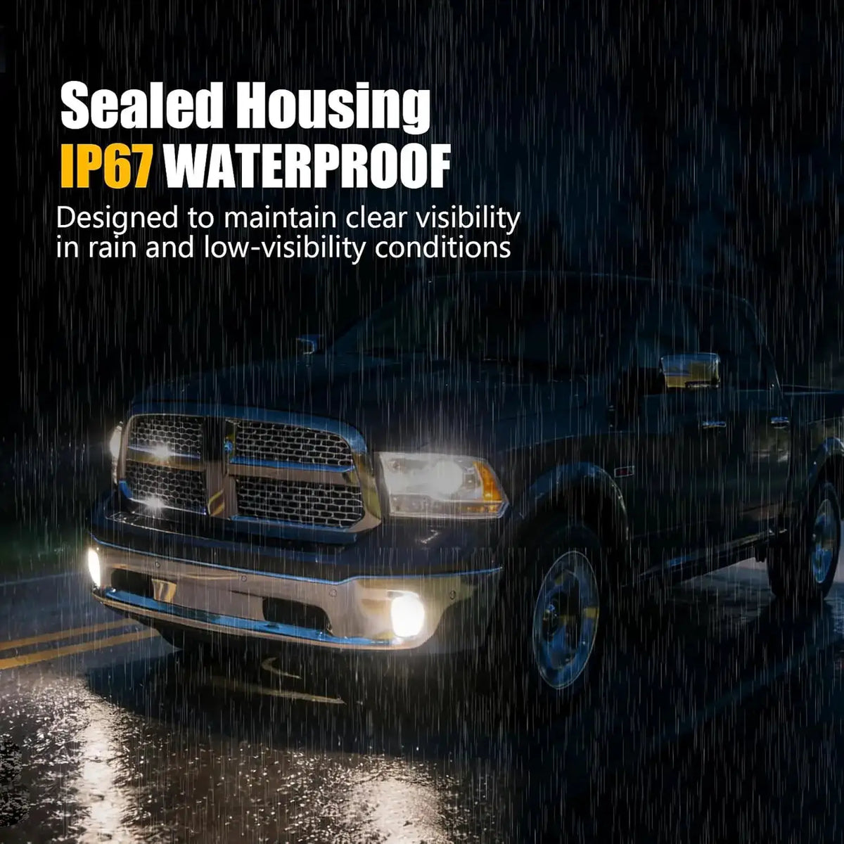 LED Fog Light Assembly | Dot Certified | Black Housing | 2013 2021 Ram 1500