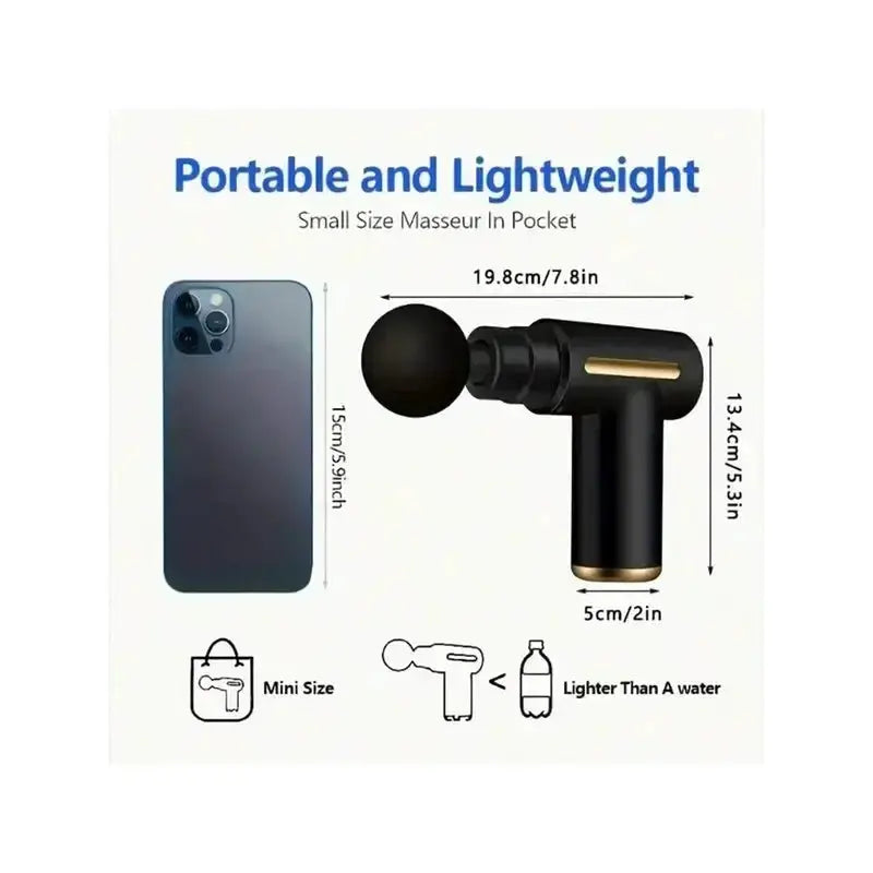 Portable Massage Gun | Led Touch Screen | Rechargeable | Speed Control