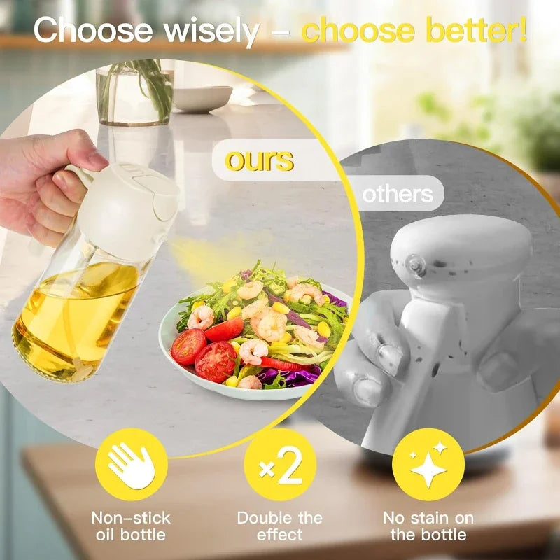 Oil Sprayer | Glass Oil Bottle | 2In1 Design | BBQ And Air Fryer
