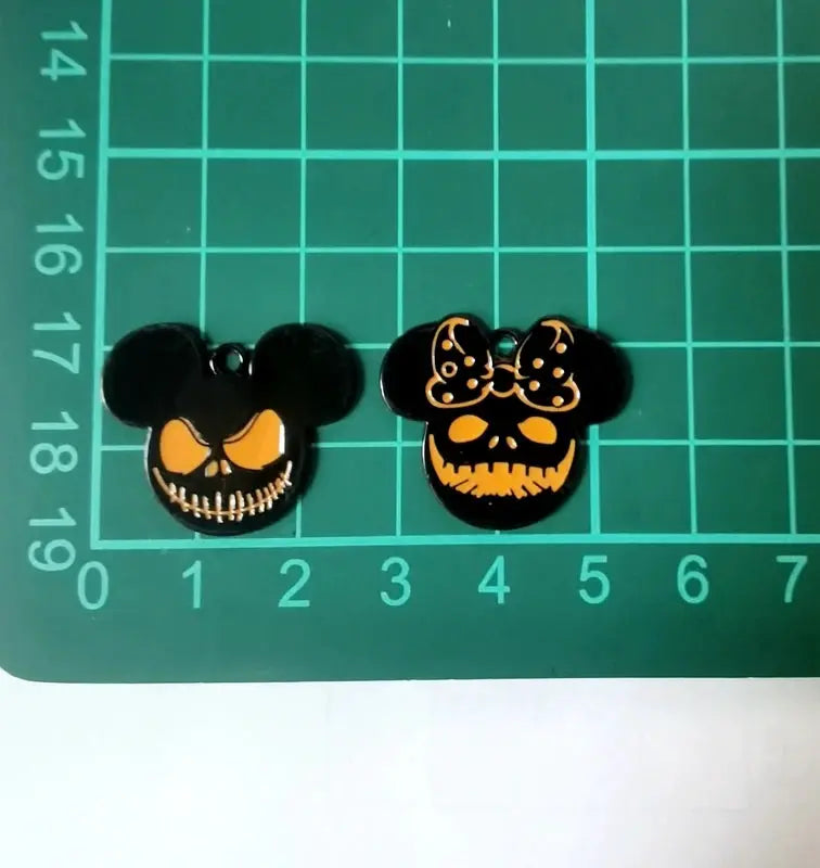 Halloween Pendant Charms | Metal Design | Cartoon Pattern | 10 Piece Set