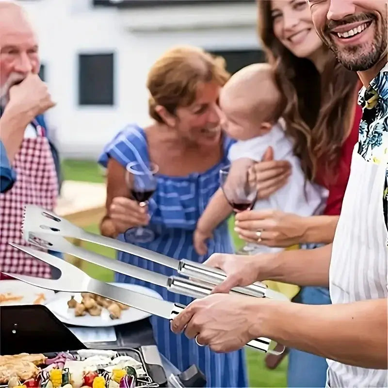 Barbecue tool set, home kitchen frying shovel, BBQ barbecue fork, food tongs, barbecue cooking baking utensils from PriceLows™